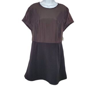 NEW Made Impulse Black Dress A-Line Cap Sleeve Siz XL Silky Top Stretch Bottom